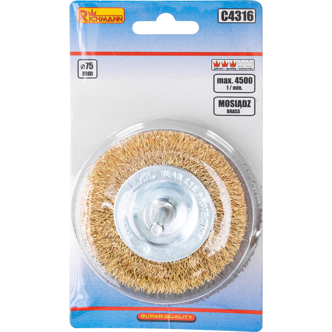 Szczotka do wiert. tarczowa mosiądz 75mm | C4316 - Centrum Techniczne Gałązka