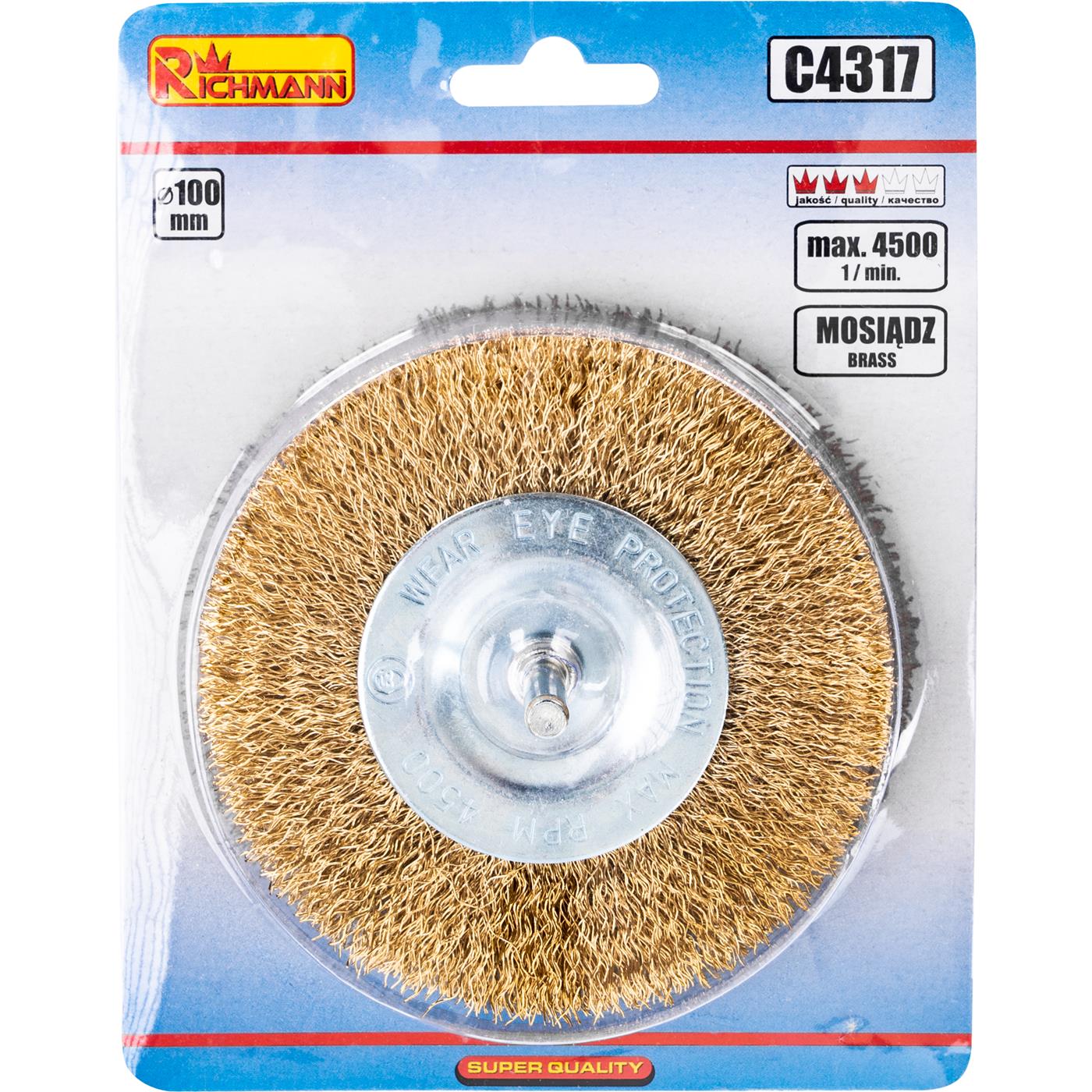 Szczotka do wiert. tarczowa mosiądz 100 | C4317 - Centrum Techniczne Gałązka