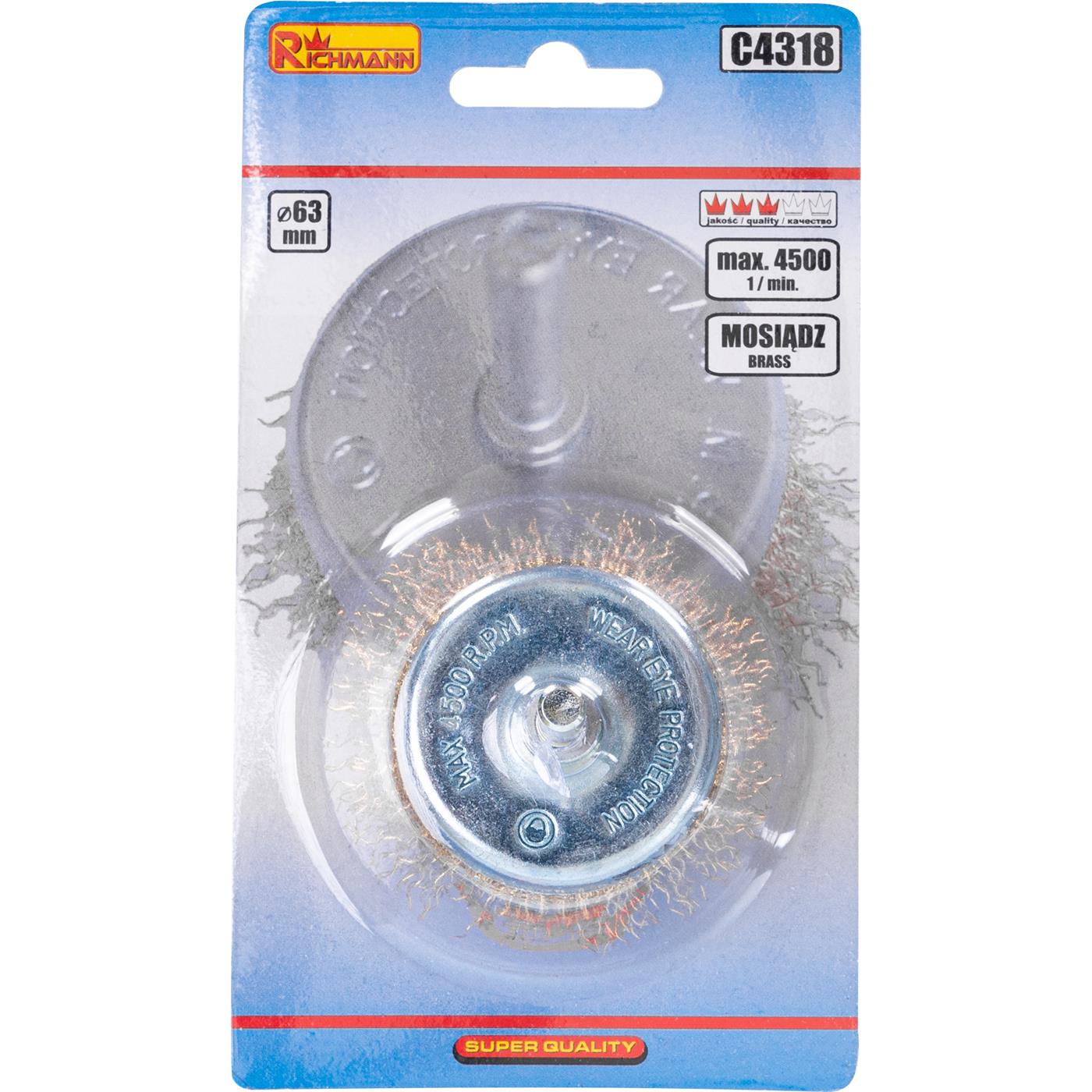 Szczotka do wiert. doczołowa mosiądz 65mm | C4318 - Centrum Techniczne Gałązka