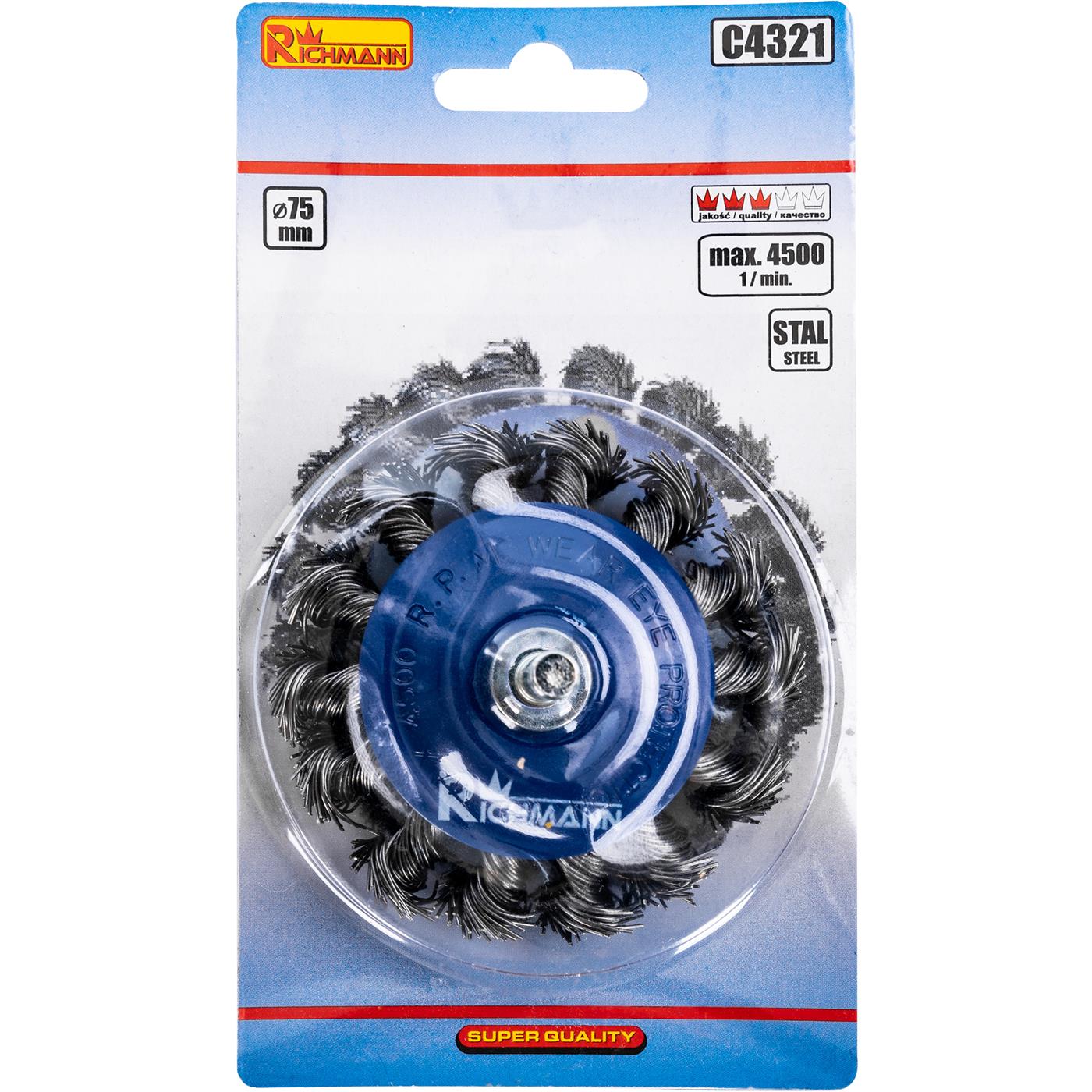 Szczotka do wiert. stożkowa drut skrętny 75mm | C4321 - Centrum Techniczne Gałązka