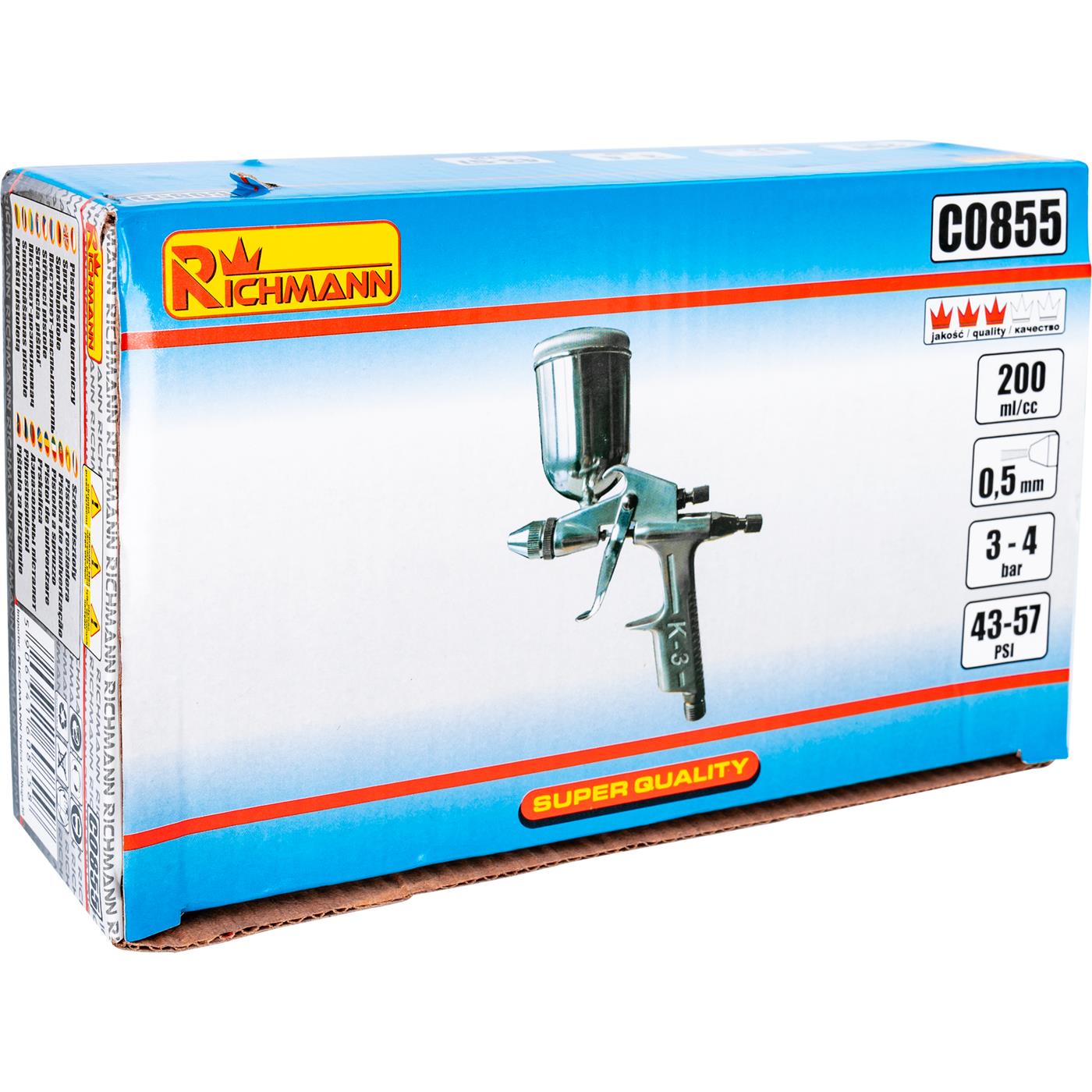 Pistolet lakierniczy mini do zaprawek 0,2 l dysza 0,5 mm | C0855 - Centrum Techniczne Gałązka