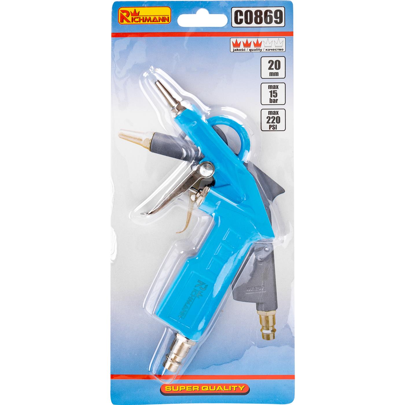 Pistolet do przedmuchiwania, długość dyszy 20 mm | C0869 - Centrum Techniczne Gałązka