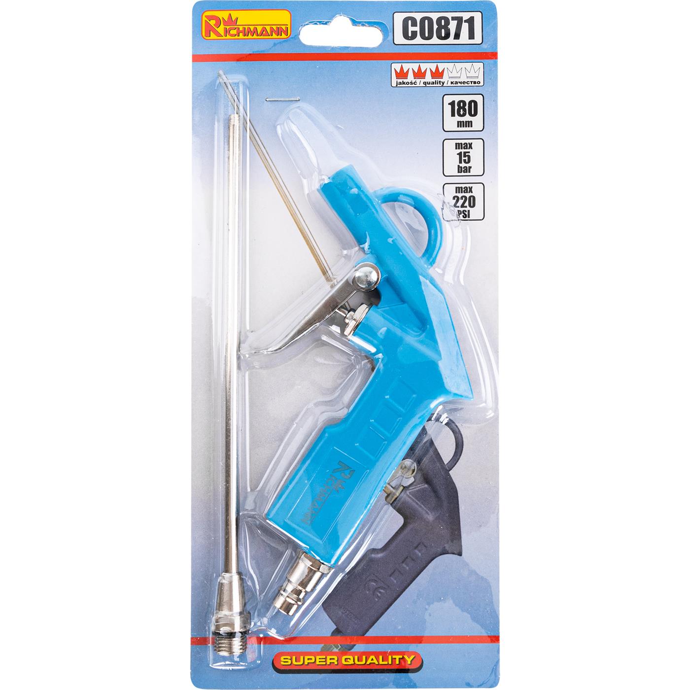 Pistolet do przedmuchiwania, długość dyszy 180 mm | C0871 - Centrum Techniczne Gałązka