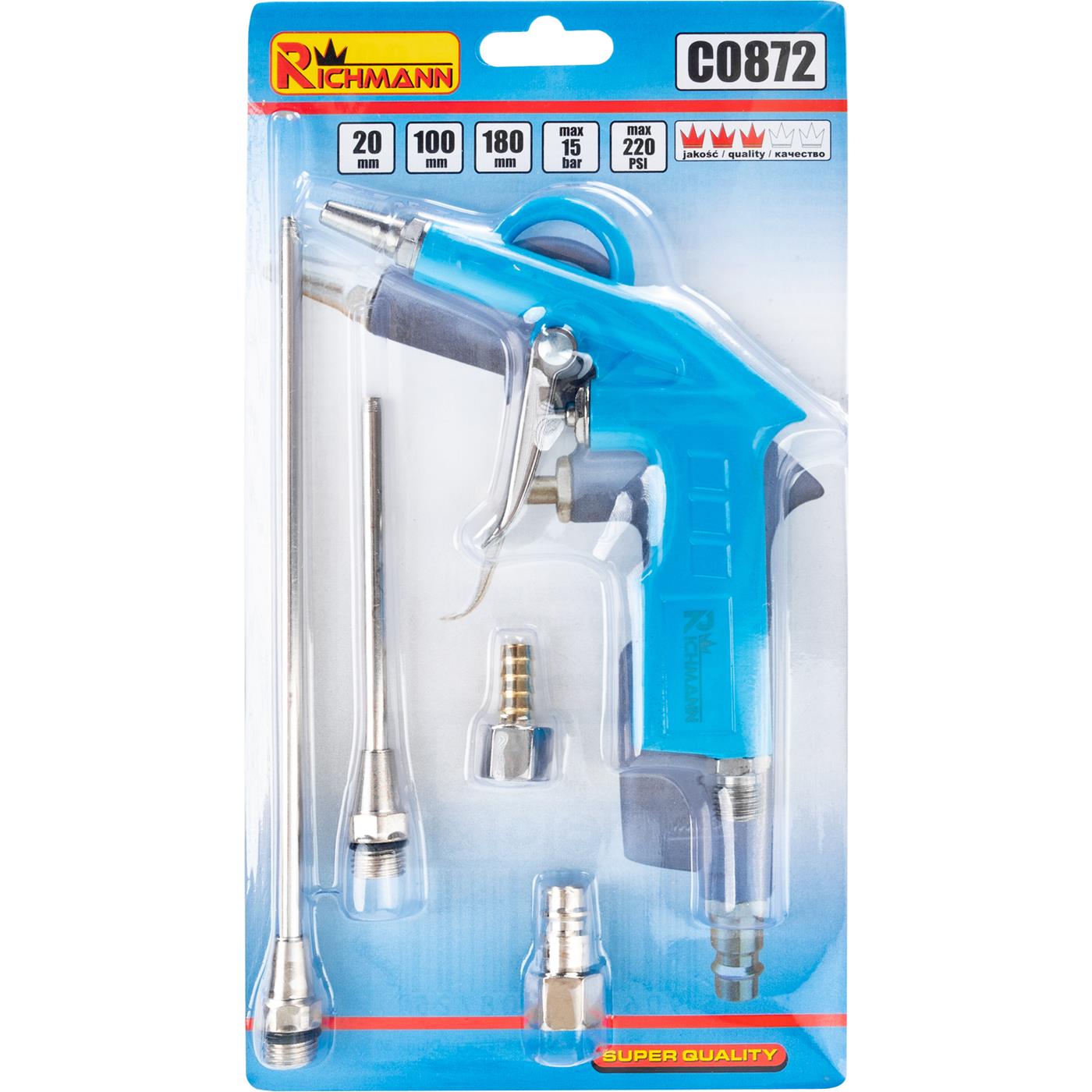 Pistolet do przedmuchiwania + 3 dysze | C0872