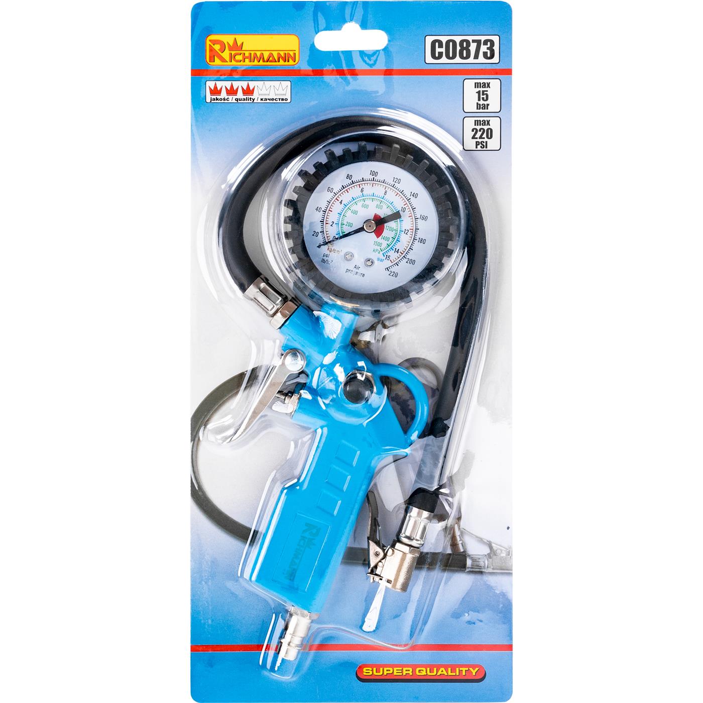 Pistolet do pompowania kół 1-15 Bar | C0873 - Centrum Techniczne Gałązka