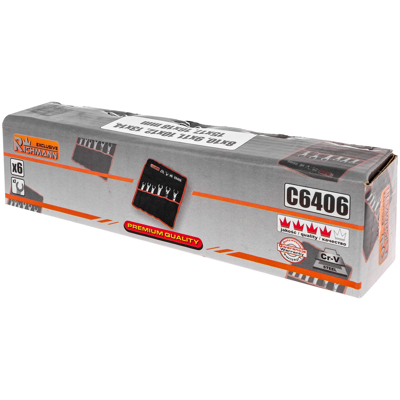 Klucze do przewodów hamulcowych, polerowane, 8-18 mm, zestaw 6 el. | C6406 - Centrum Techniczne Gałązka