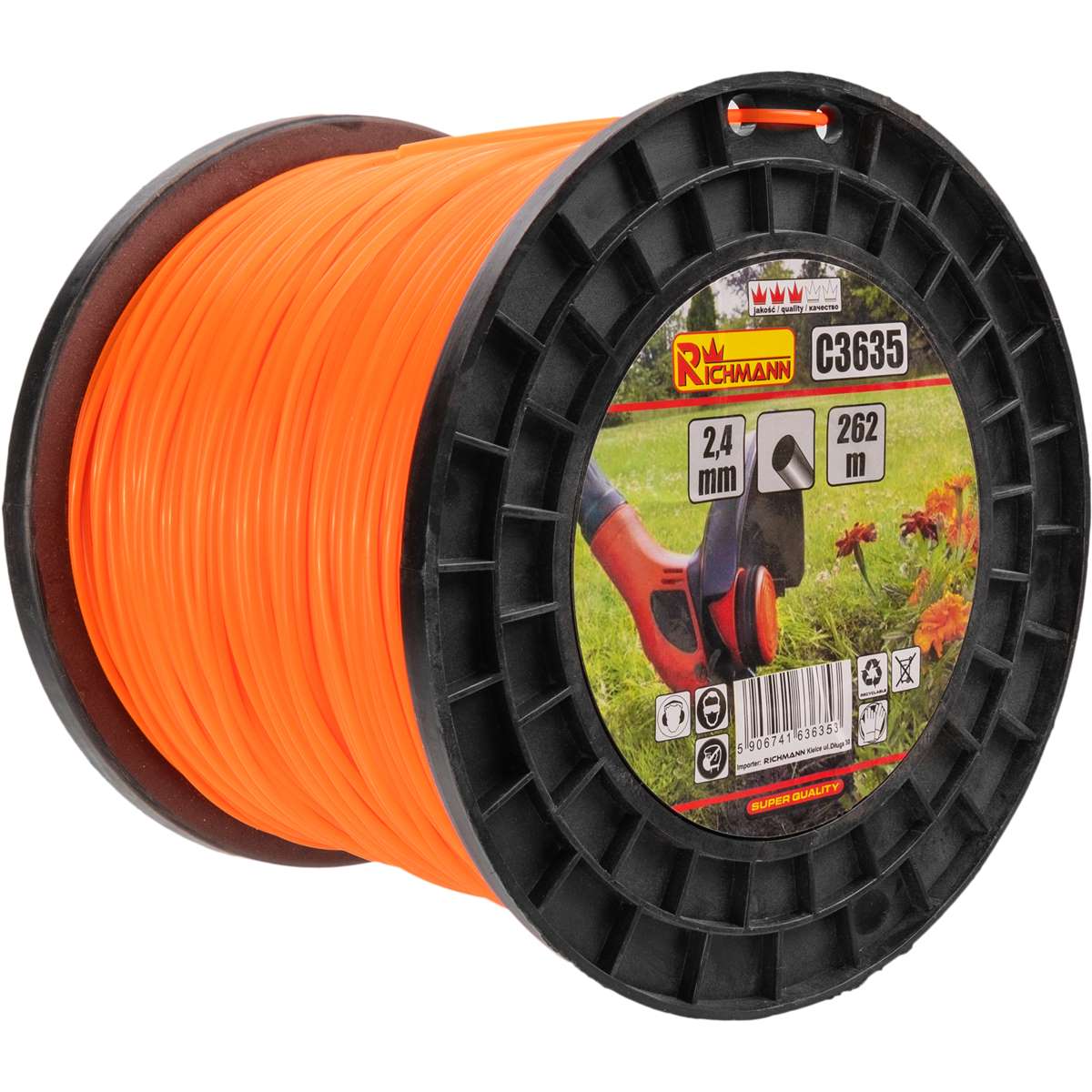 Żyłka do kos. okrągła szpula 2,4mm 262m | C3635 - Centrum Techniczne Gałązka