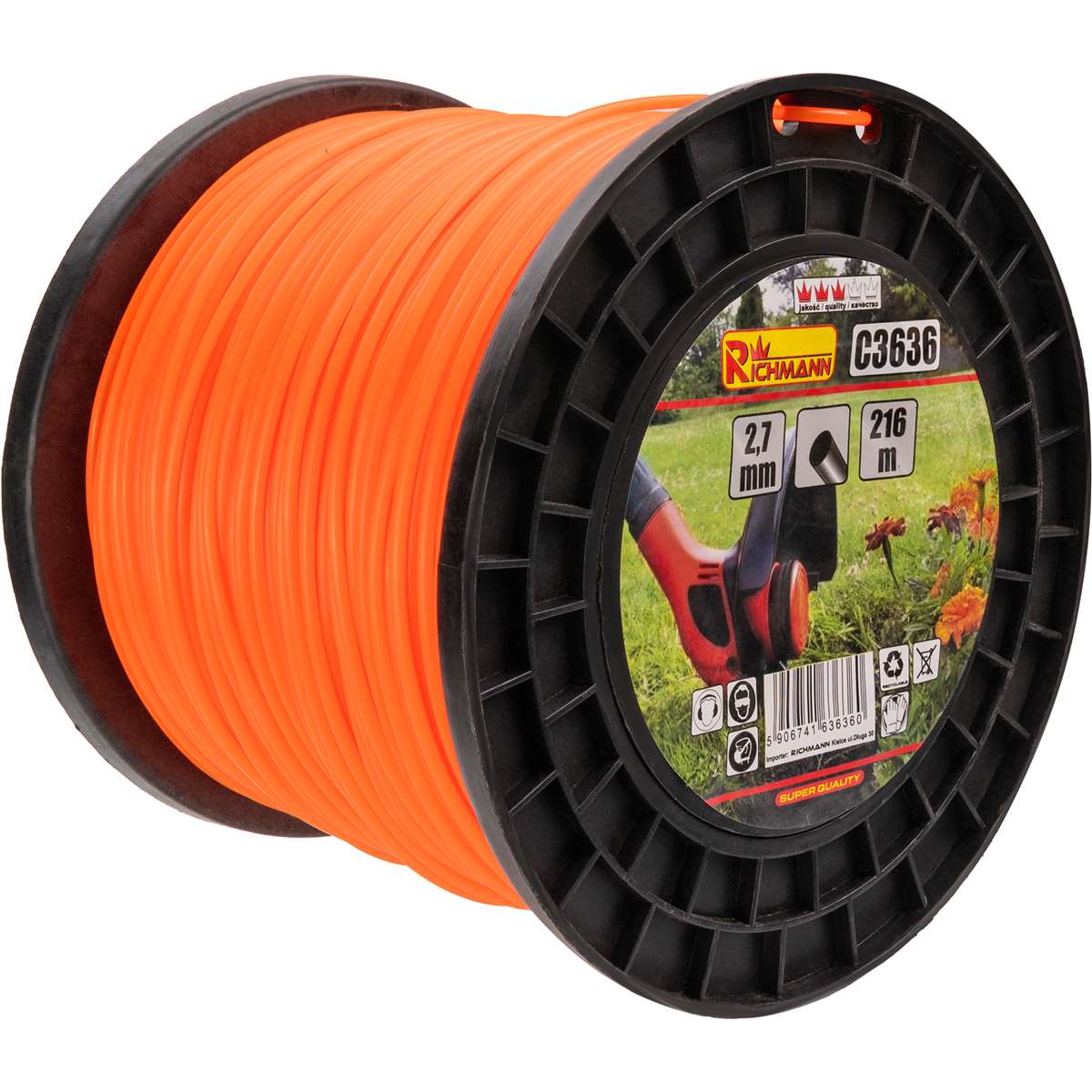 Żyłka do kos. okrągła szpula 2,7mm 216m | C3636 - Centrum Techniczne Gałązka