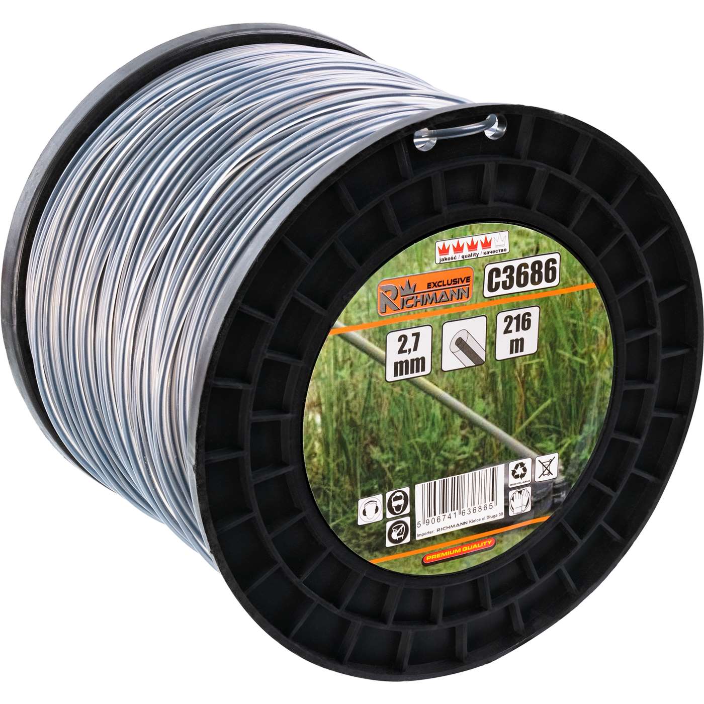 Żyłka do kos. 2-składnikowa okrągła szpula 2,7mm 216m | C3686 - Centrum Techniczne Gałązka