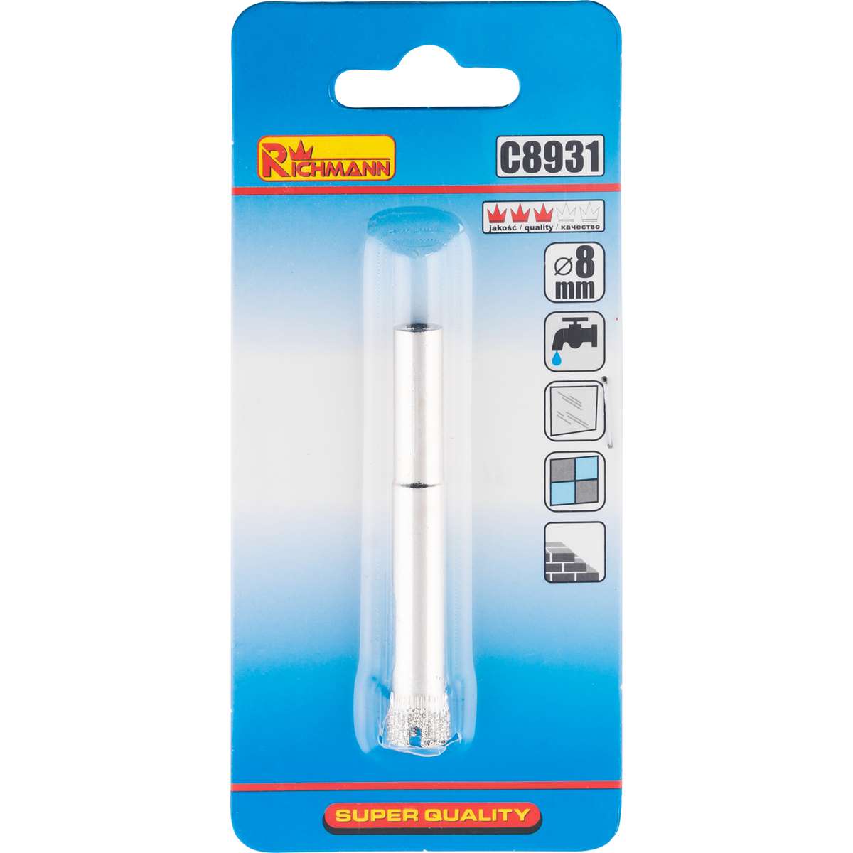 Wiertło otwornica diamentowa do szkła 8mm | C8931 - Centrum Techniczne Gałązka