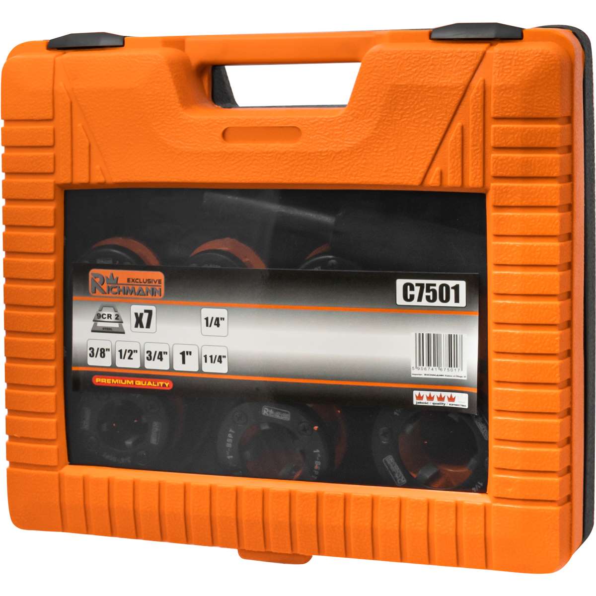 Gwintownica do rur 1/4" - 1 1/4" 7 el. w walizce | C7501 - Centrum Techniczne Gałązka