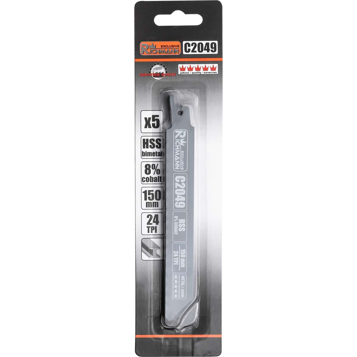 Brzeszczot do piły szablastej do metalu 150 mm , HSS-kobalt,24 tpi, 5 szt. | C2049 - Centrum Techniczne Gałązka