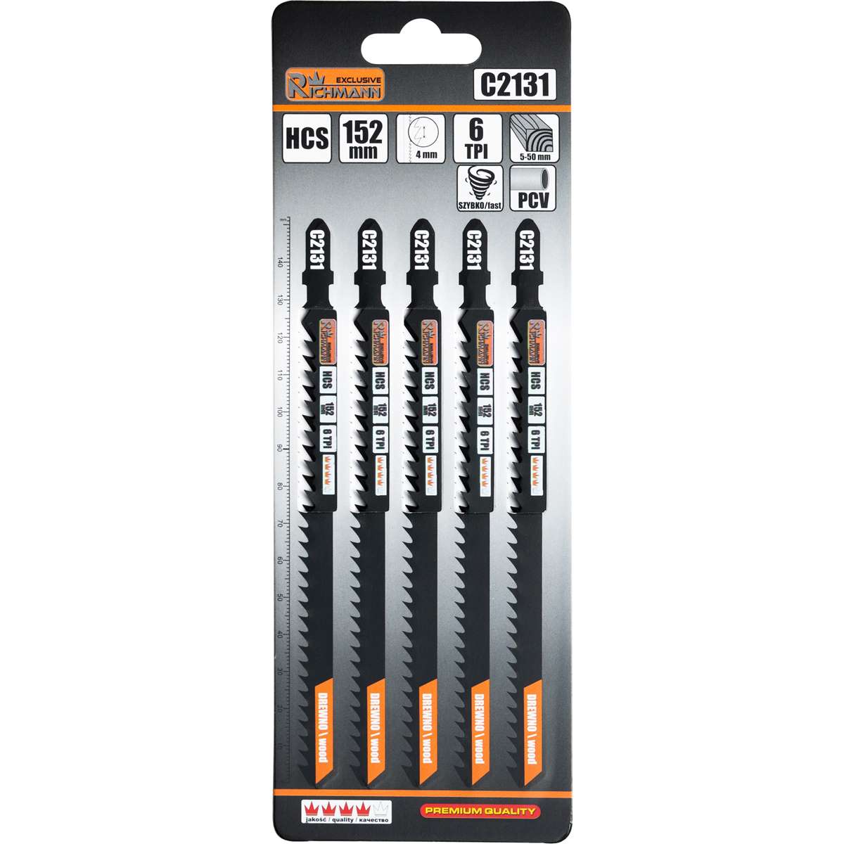 Brzeszczot do wyrzynarki drewno "T" HCS 152 mm ,6 tpi, szybkie cięcie (t344d) 5 szt. | C2131 - Centrum Techniczne Gałązka