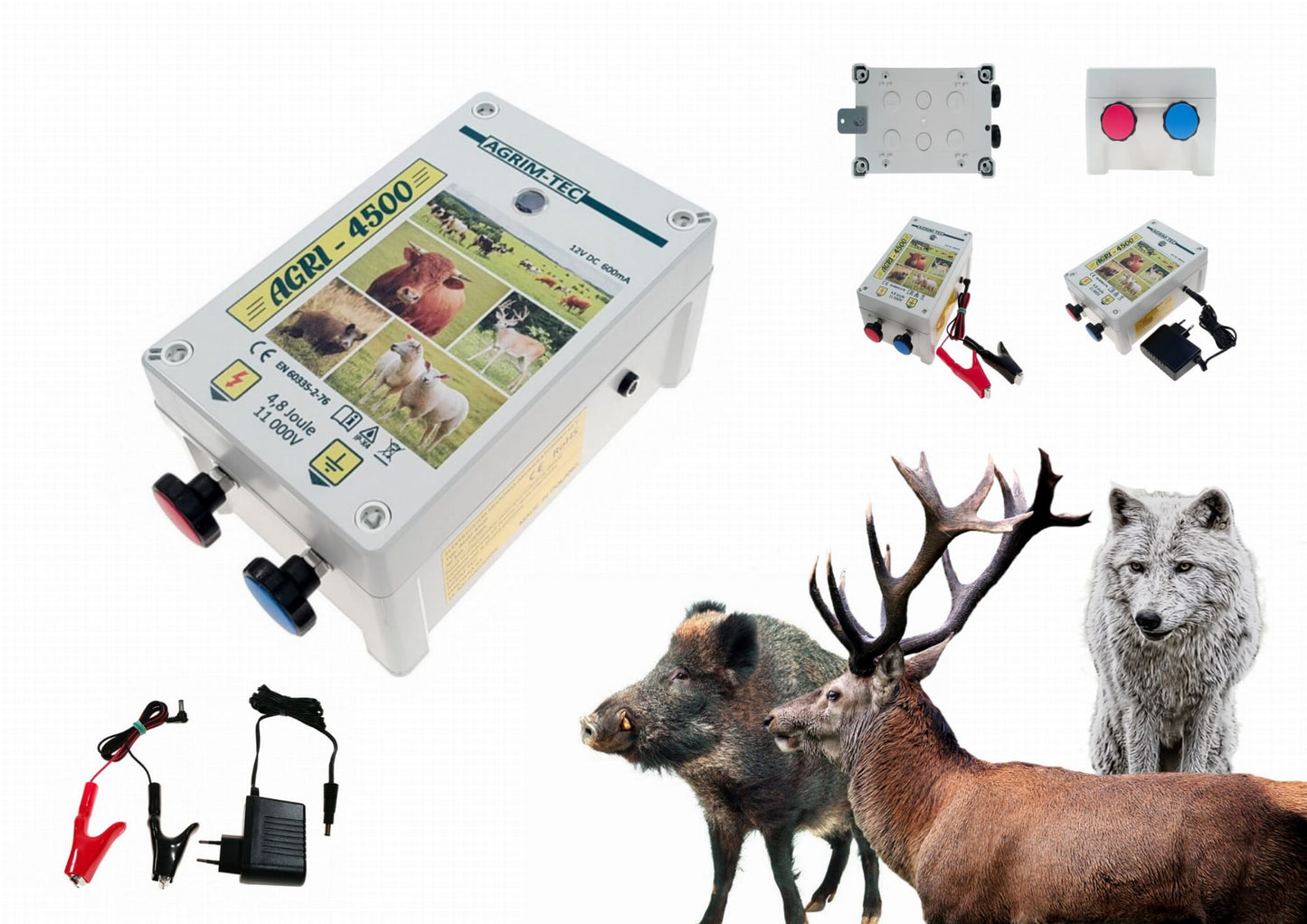 Elektryzator pastuch AGRI-4500 3,2J sieciowo-akumulatorowy 230V/12V | 1006PL