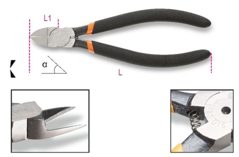 Szczypce tnące boczne 15° do tworzyw sztucznych 160mm | 1080D/15 - Centrum Techniczne Gałązka
