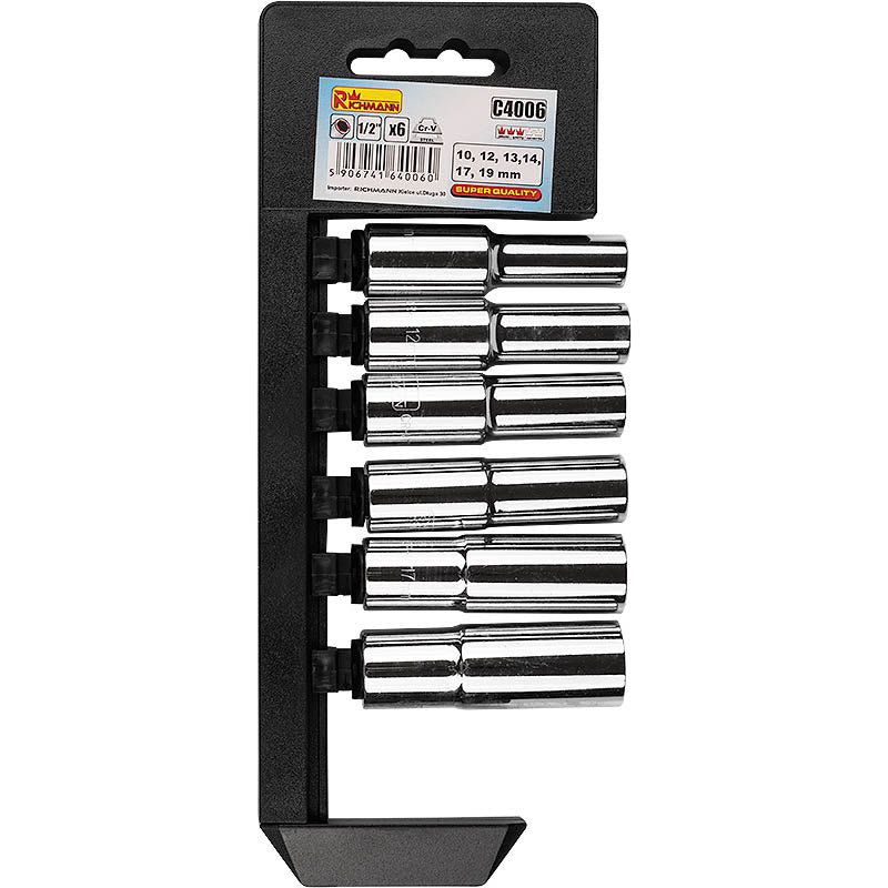 Zestaw nasadek długich 1/2" 10-19 mm | C4006 - Centrum Techniczne Gałązka