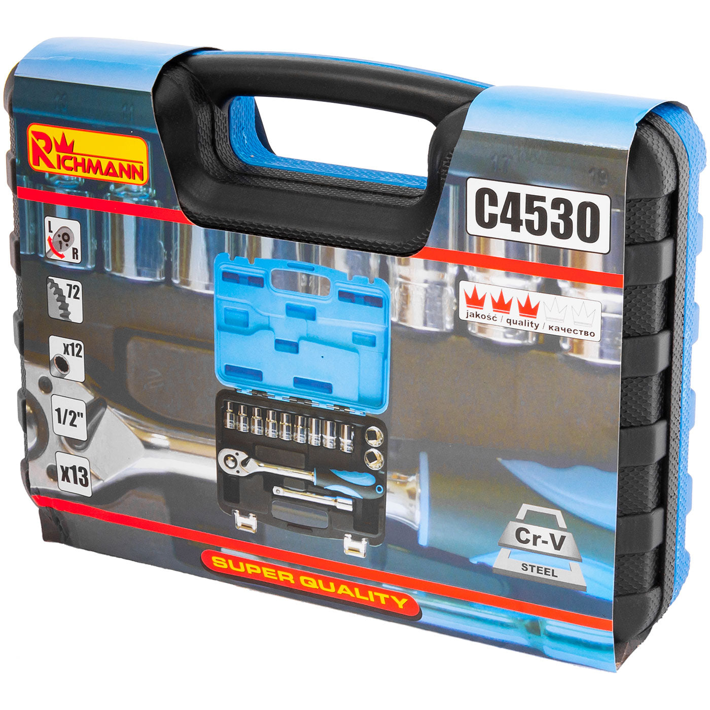 Zestaw wielonarzędziowy 13 el. 1/2 12-kąt.niebieski | C4530 - Centrum Techniczne Gałązka