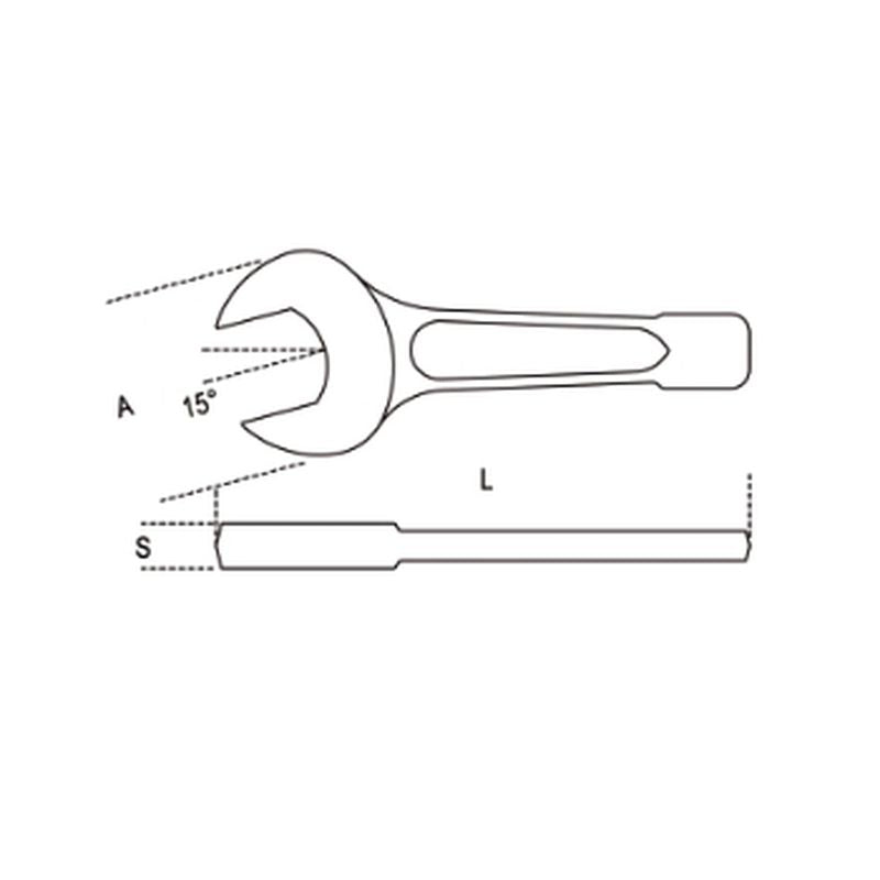 Klucz płaski do pobijania jednostronny 155mm | 58/155