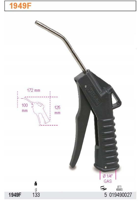 Pistolet do przedmuchiwania 1111 narzędzie pneumatyczne warsztatowe powietrze | 1949F