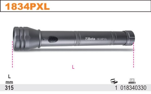 Latarka LED 1350 lumenów 3x bat. typu D – mocna, outdoor, camping, awaryjna, latarka ręczna | 1834PXL
