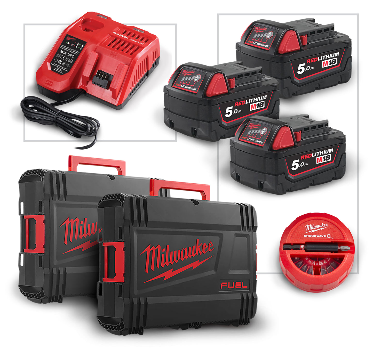 ZESTAW ELEKTRONARZĘDZI COMBO WKRĘTARKA, MŁOT 2SZT 3X5AH | 301/5