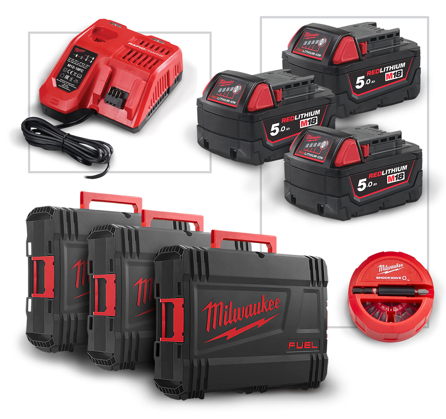 ZESTAW ELEKTRONARZĘDZI COMBO KLUCZE, ZAKRĘTARKA, LAMPA 4SZT 3X5AH | 301/35