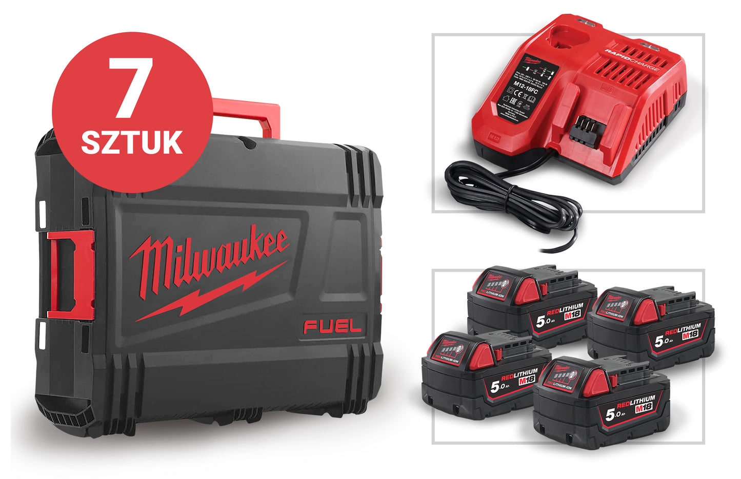 ZESTAW ELEKTRONARZĘDZI COMBO KOMPLET 7SZT 18V 4X5AH | 301/3