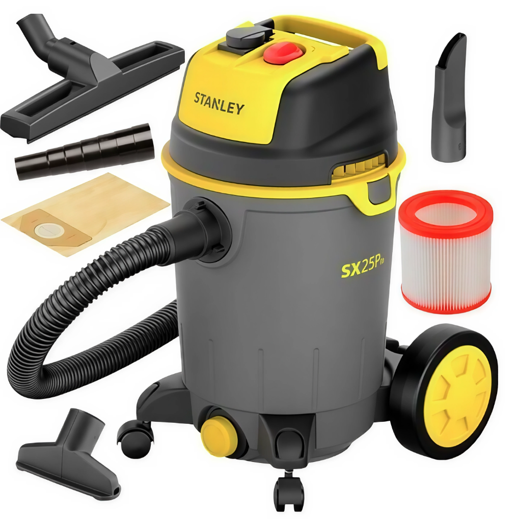 Odkurzacz przemysłowy wet & dry 1200W 25L – do pracy na mokro i sucho, kompaktowy | AR-SXVC25PTDE