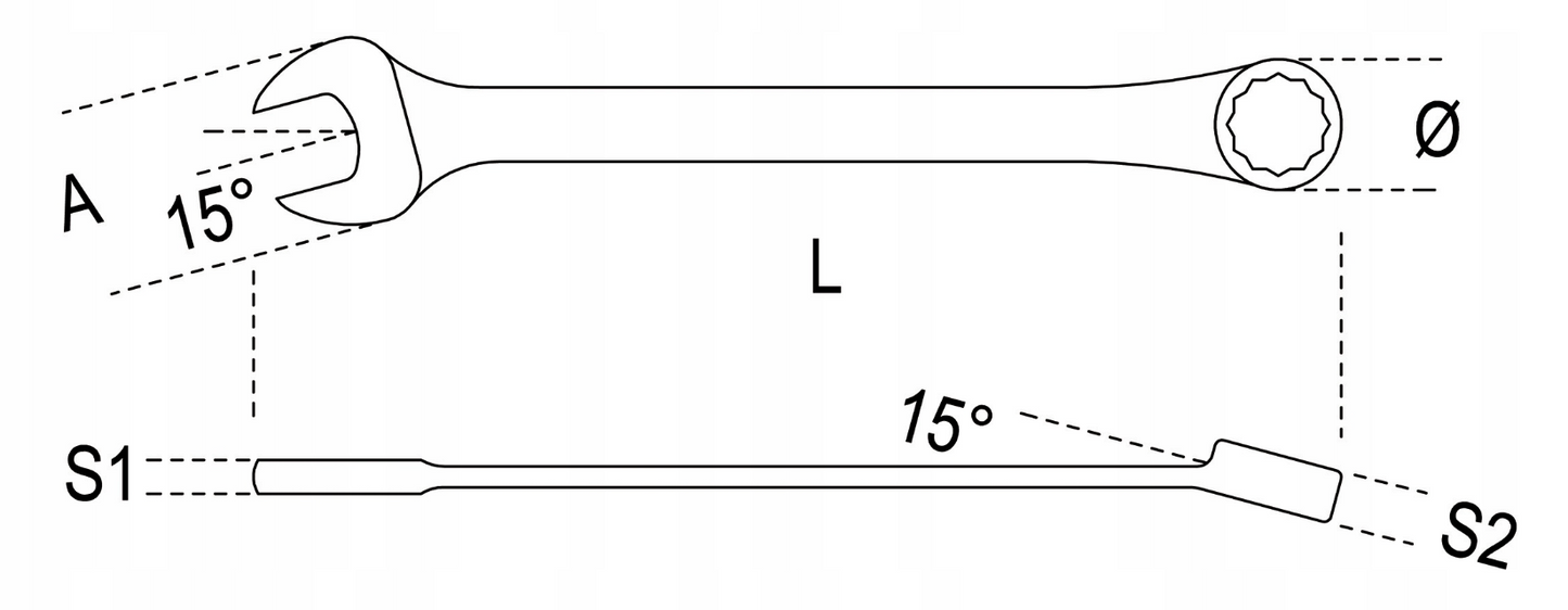 Klucz płasko-oczkowy 13x13mm narzędzie ręczne do śrub i nakrętek | 42/13