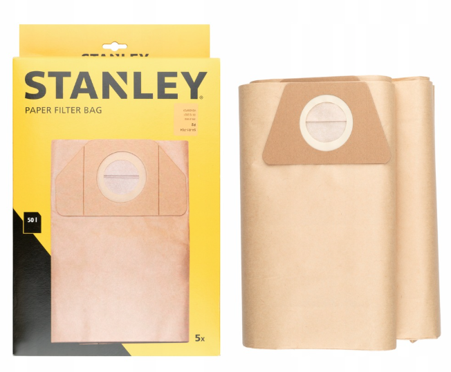 Worek papierowy 50 l, 5 szt. – Wytrzymałe worki do odkurzaczy warsztatowych, idealne do pyłu i kurzu | AR-41859