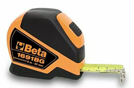 Przymiar zwijany 8m x 25mm z obudową ABS – miarka taśmowa, narzędzie pomiarowe | 1691BG/8
