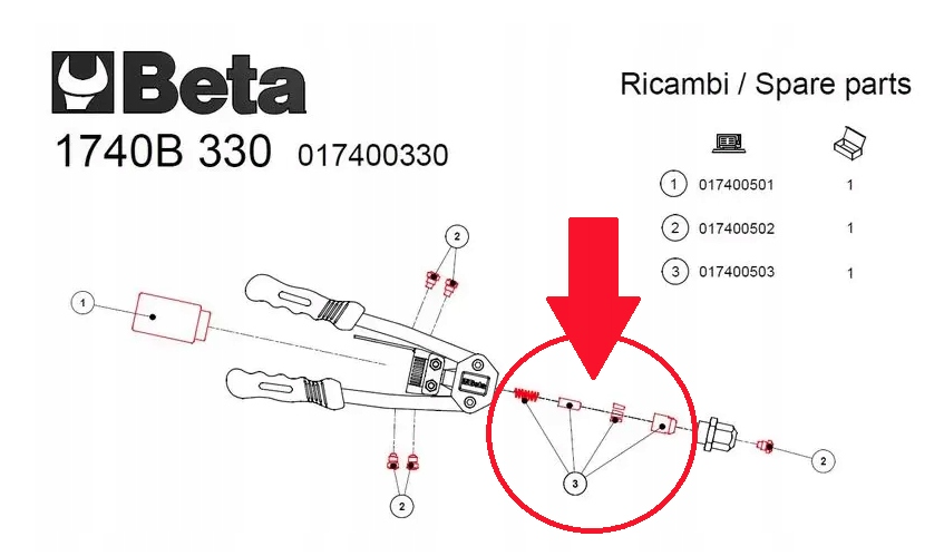 Zestaw szczęk do 1740B/330 – części zamienne, narzędzia, wymiana, serwis | S1740B/KIT-M2