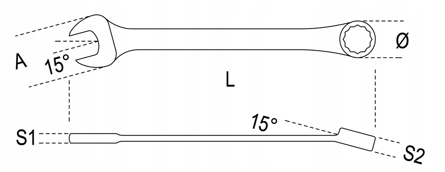 Klucz płasko-oczkowy 28x28mm narzędzie warsztatowe do śrub i nakrętek | 42/28