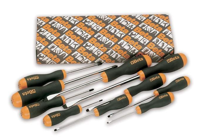 Zestaw wkrętaków EASY płaskie/PH 10 szt. magnetyczne, ergonomiczne, trwałe | 1203/S10