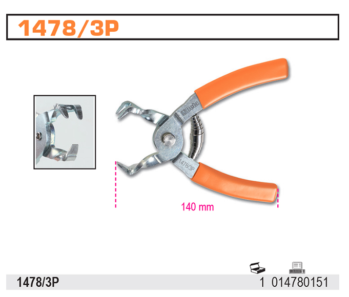 Szczypce do wyciągania klipsów z tworzywa z 3 zapięciami narzędzie warsztatowe | 1478/3P