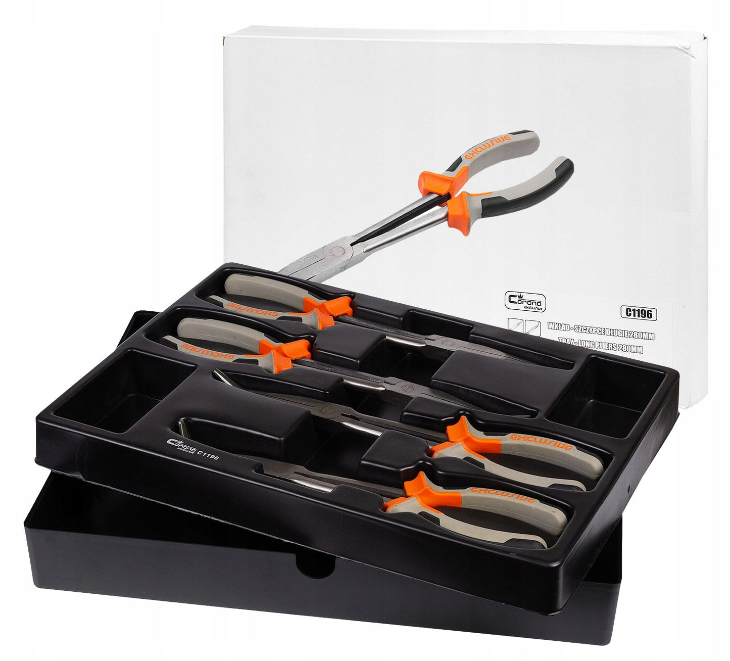 Wkład - szczypce długie 280mm 4 elem. + tacka c1102 | C1196 - Centrum Techniczne Gałązka