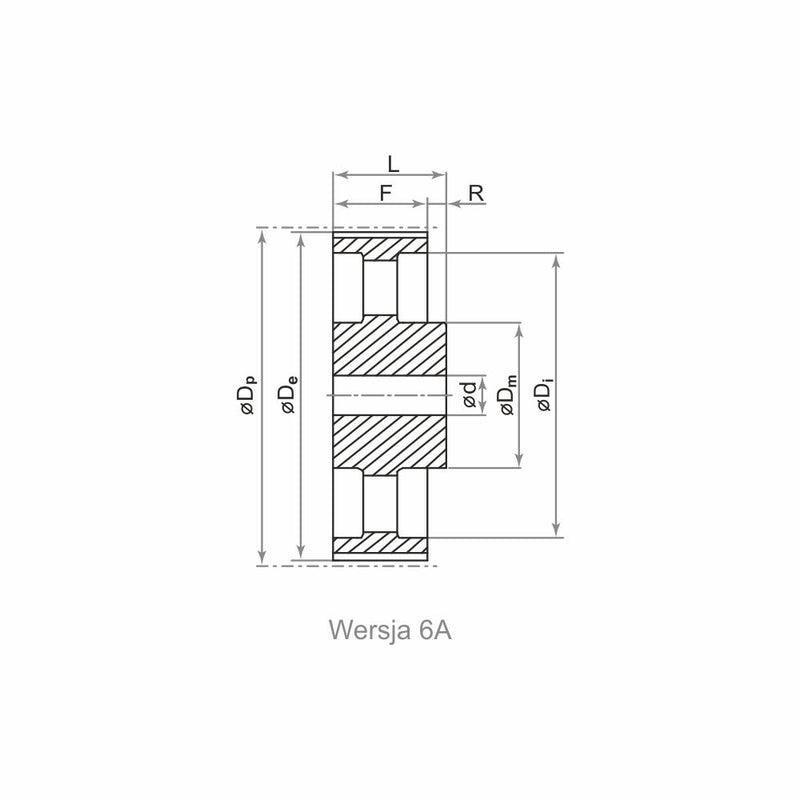 KOŁO PASOWE ZĘBATE 168 8M 30 - Centrum Techniczne Gałązka