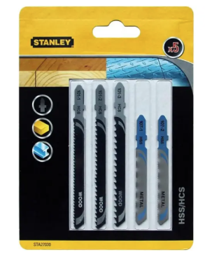 Brzeszczoty do wyrzynarki do drewna i stali, 5 sztuk, do precyzyjnego cięcia materiałów | STA27030-XJ