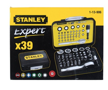 Zestaw 39 końcówek 1/4" z grzechotką, uniwersalny i wytrzymały do precyzyjnego montażu | 1-13-906