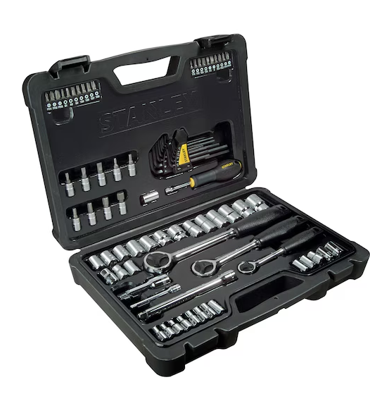 Zestaw nasadek Stanley 80 elementów 1/4, 3/8 i 1/2 cala, kompletny do prac warsztatowych | STHT0-73930