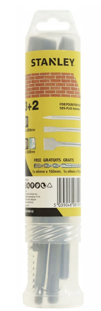 Zestaw dłut i wierteł 5 elementów, trwały komplet do betonu, cegły i prac warsztatowych | STA54400-XJ