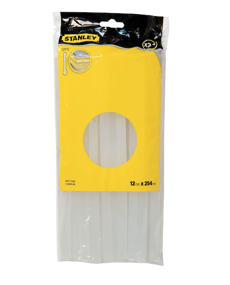 Klej uniwersalny bezbarwny 12x250 mm, opakowanie 24 sztuki, trwały do różnych powierzchni | STHT1-70432