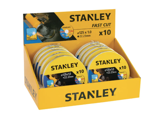 Tarcza tnąca 125 x 1 mm, opakowanie 10 sztuk, wytrzymała do cięcia metalu i tworzyw | STA38257-XJ