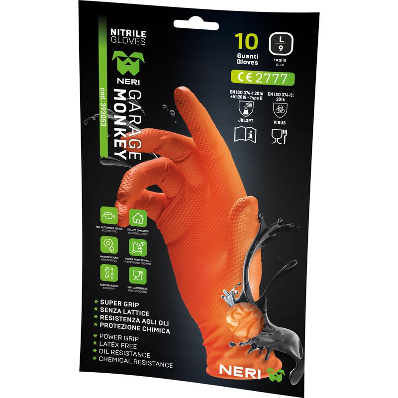 Rękawice GARAGE MONKEY POM XXL/11 – 10 szt., wytrzymałe i komfortowe do pracy | 393053/XXL