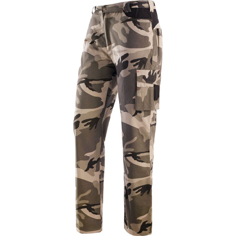 Spodnie robocze bawełniane L – męskie, w kamuflażu, mocne i wygodne | 436194/L