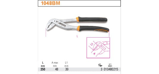 Szczypce nastawne BM 250mm rękojeści z kompozytu dwumateriałowego | 1048BM/250 - Centrum Techniczne Gałązka