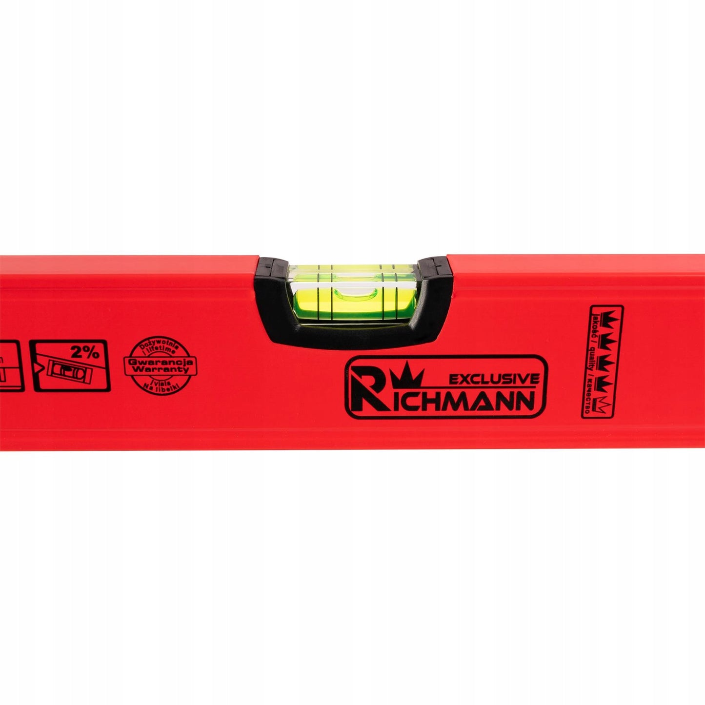 ZESTAW POZIOMIC CZERWONYCH Z ALUMINIUM 5SZT. 40CM-120CM