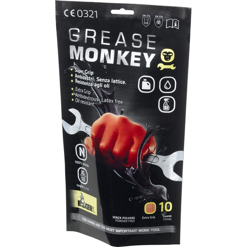 Rękawice GREASE MONKEY r.9/L – 10 szt. trwałe i olejoodporne do pracy| 393044/L