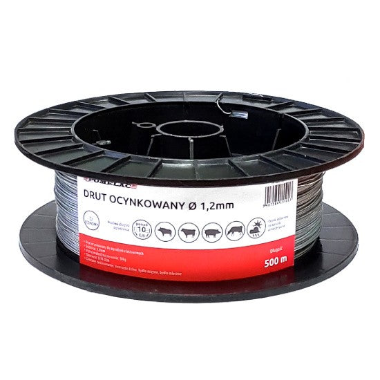Drut ocynkowany ogrodzeniowy na szpuli 500m/1,2 mm | 105-010-018