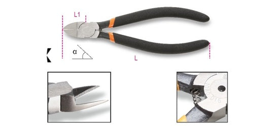 Szczypce tnące boczne 45° do tworzyw sztucznych | 1080D/45 - Centrum Techniczne Gałązka